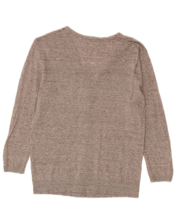 Fat Face dame cardigan sweater med 3/4 ærmer UK 6 XS Beige Flecked Bomuld