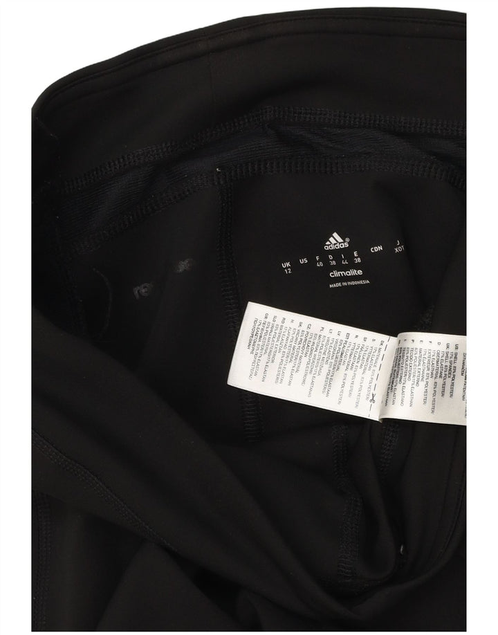 Adidas Womens Climalite Leggings UK 12 Medium Black Colourblock Polyester