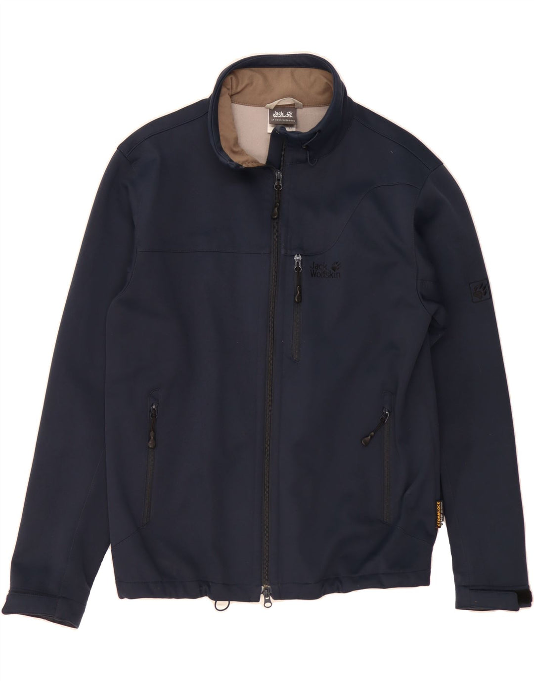 JACK WOLFSKIN Mens Bomber Jacket UK 36/38 Medium Navy Blue Polyester Vintage Jack Wolfskin and Second-Hand Jack Wolfskin from Messina Hembry 