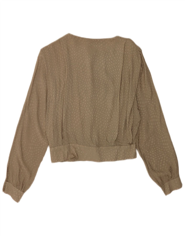 Modyva Dame Langærmet Bluse IT 44 Medium Grøn Geometrisk
