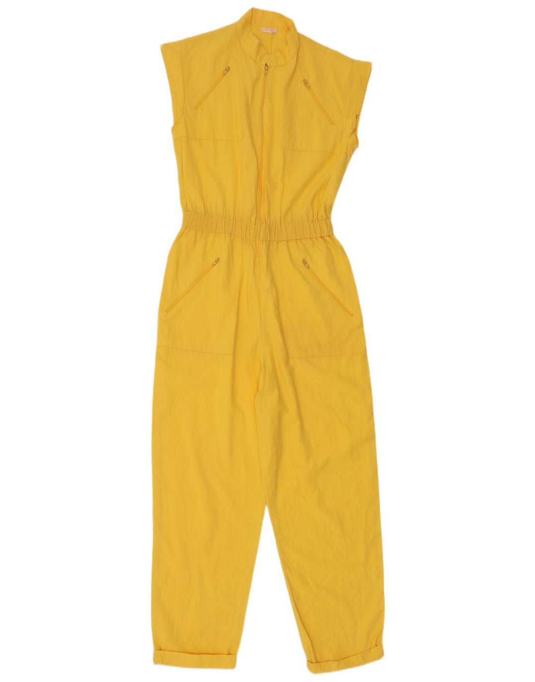 Vintage Dame Ærmeløs Jumpsuit IT 40 Lille Gul