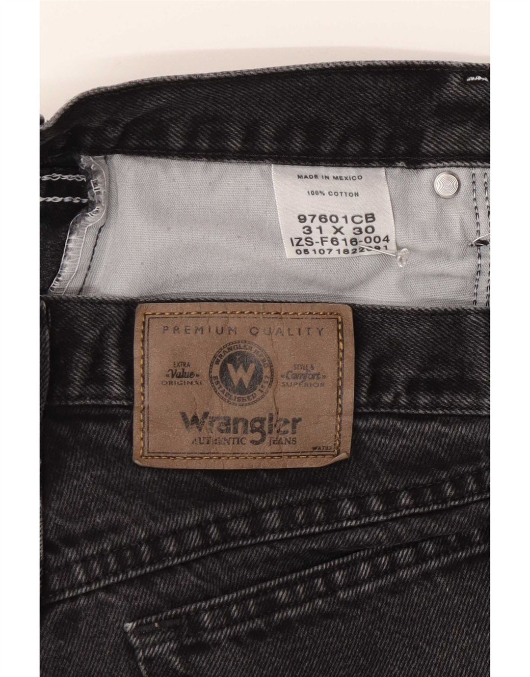 Wrangler Straight Jeans til mænd W31 L30 Grå bomuld