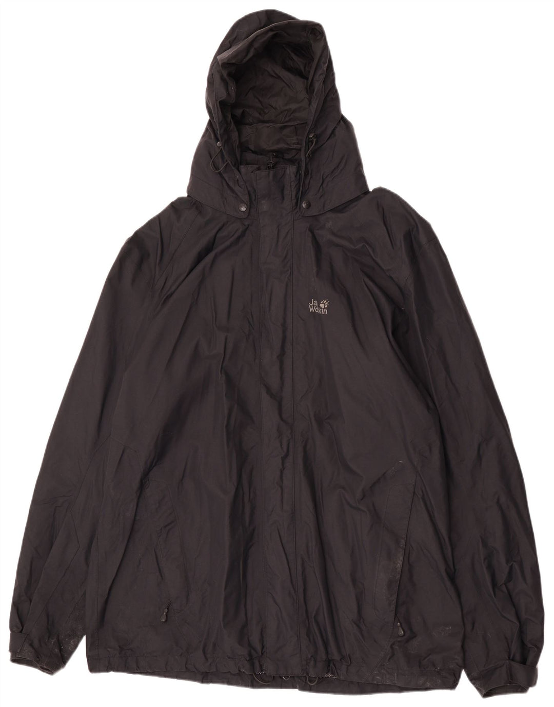 Jack Wolfskin Herre Hætte Regnjakke UK 50 3XL Sort Polyamid