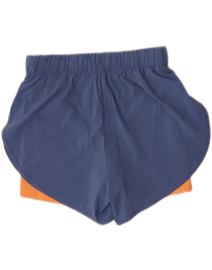 Nike Dame Dri Fit sportsshorts UK 12 Medium Blue Colourblock Polyester