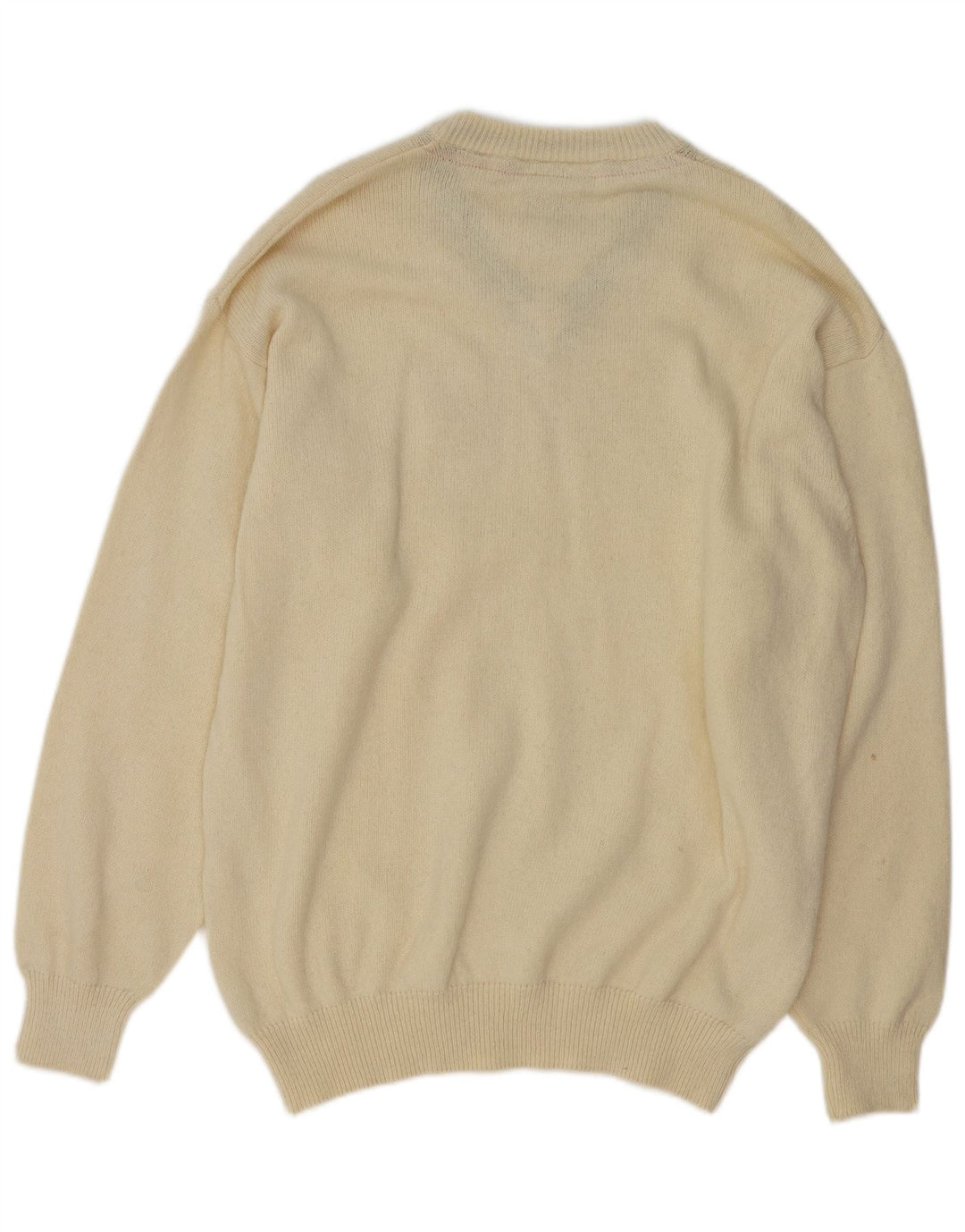 Murphy & Nye Herre Sailwear V-hals Jumper Sweater Large Off White Wool