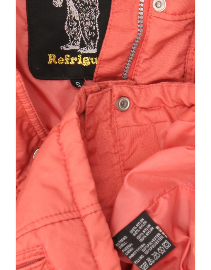 Refrigue Womens Crop Polstret hættejakke UK 10 Small Orange Nylon
