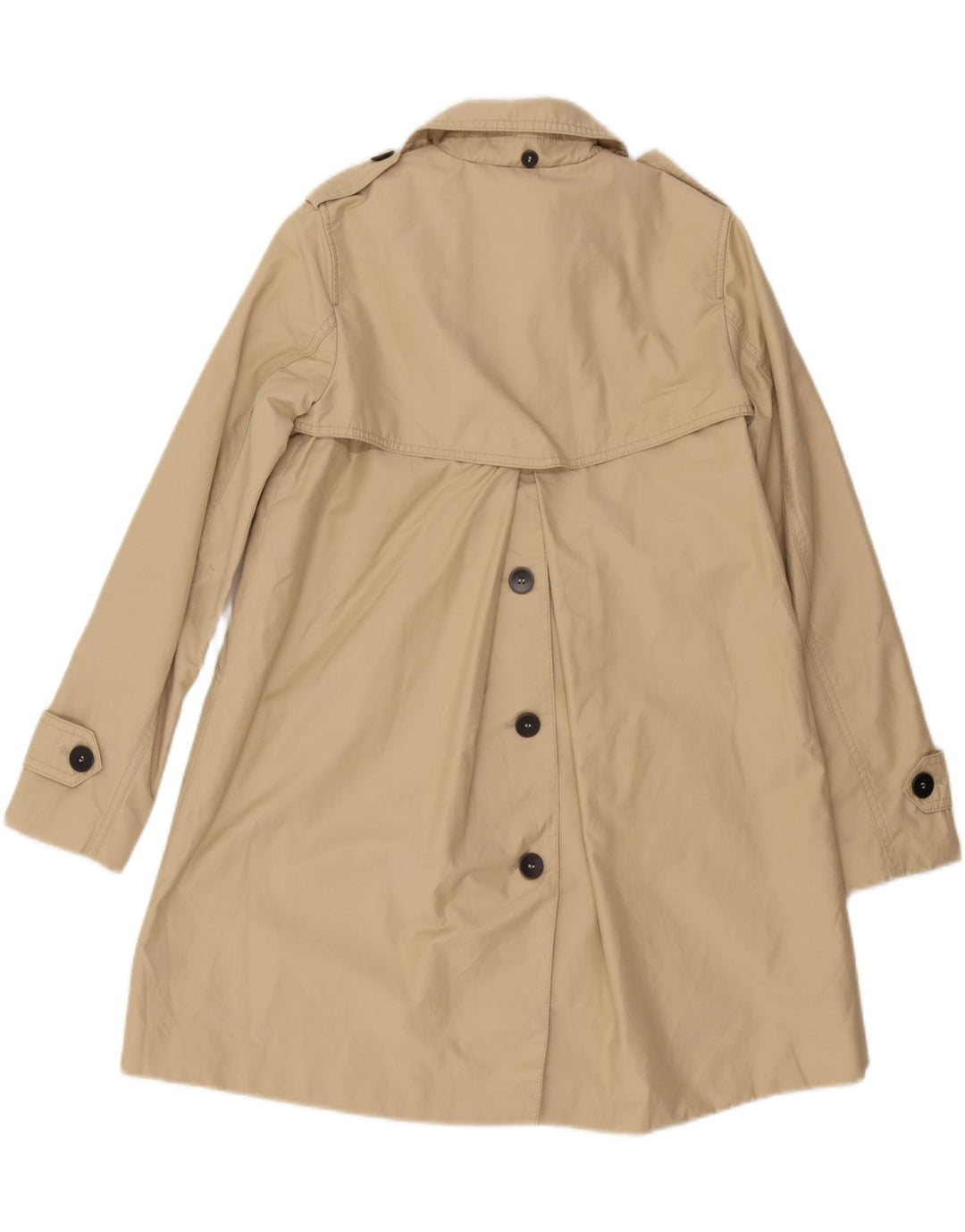 Zara Trench Coat til kvinder UK 10 Small Beige Bomuld