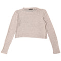 ZARA Womens Crop Knit Top Long Sleeve UK 14 Large Grey Viscose