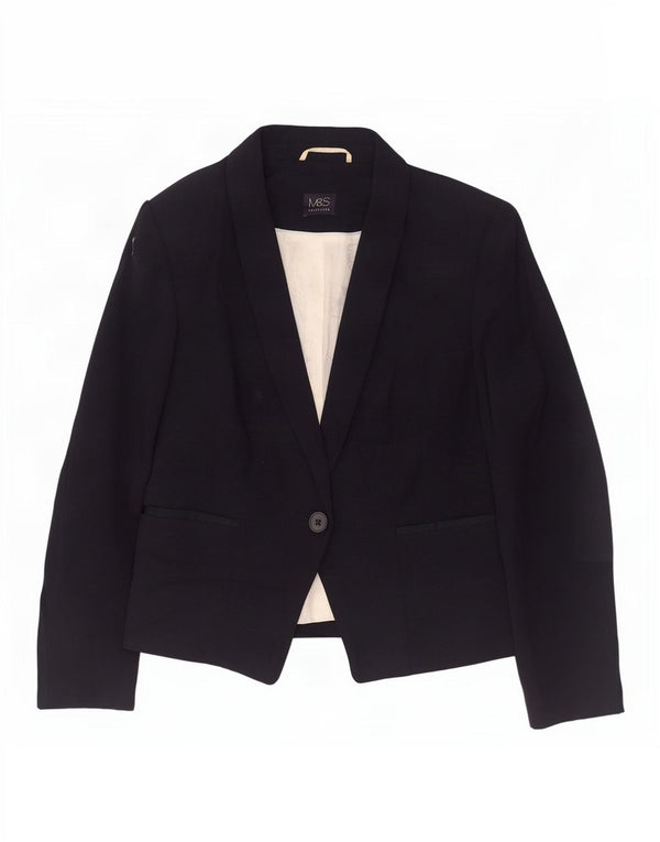 Marks & Spencer Dame 1 Knap Blazer Jacket UK 14 Large Navy Blue