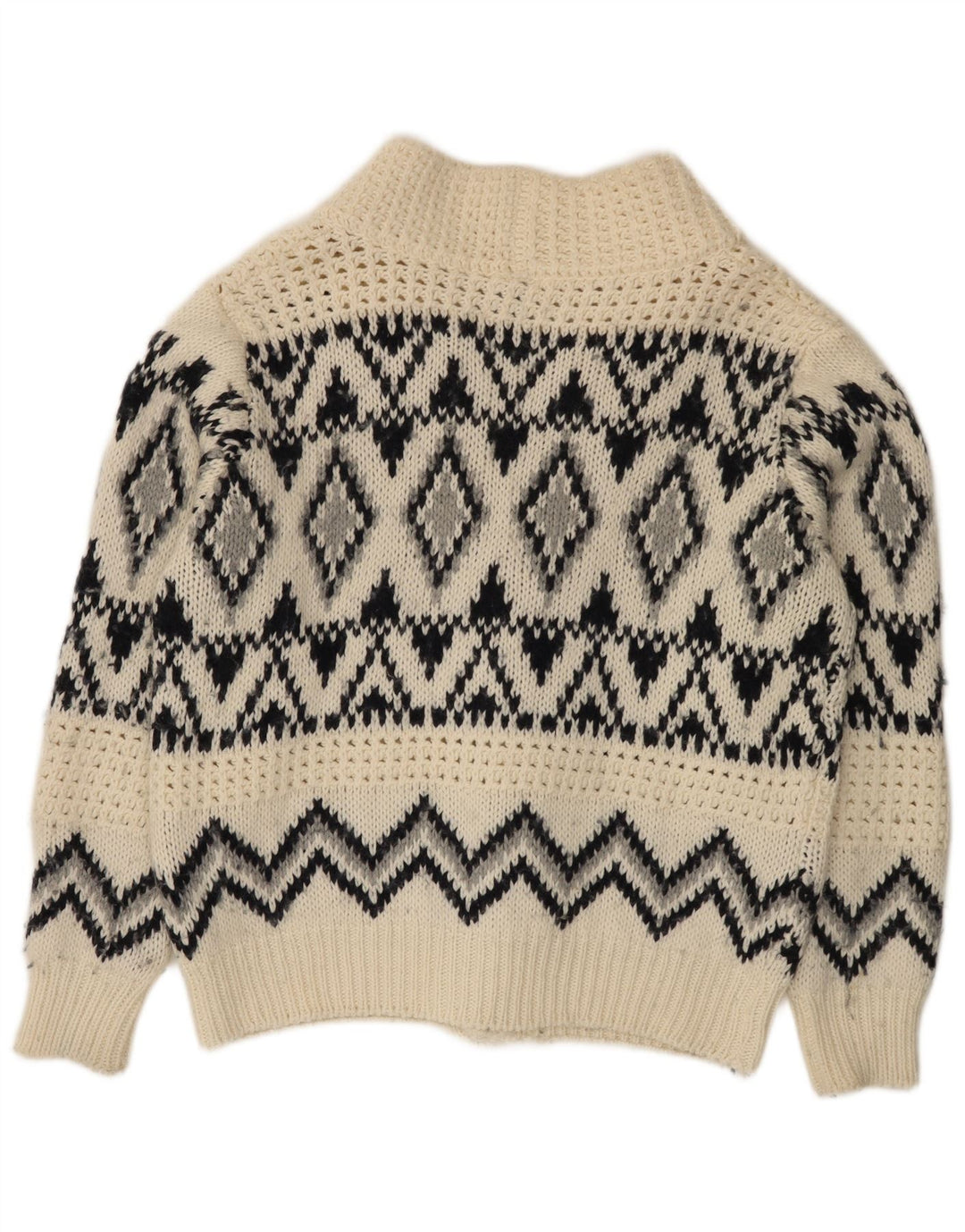 Altatensione Herre cardigan sweater Medium Off White Fair Isle Akryl
