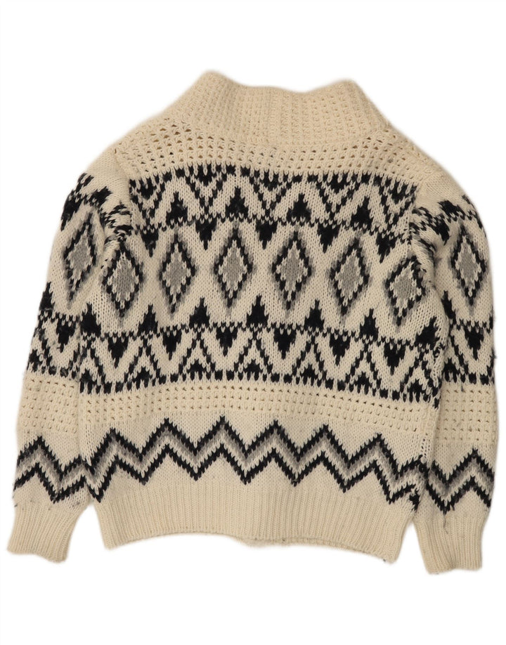 Altatensione Herre cardigan sweater Medium Off White Fair Isle Akryl