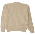 Vintage herre sweater med rund hals, medium off white bomuld