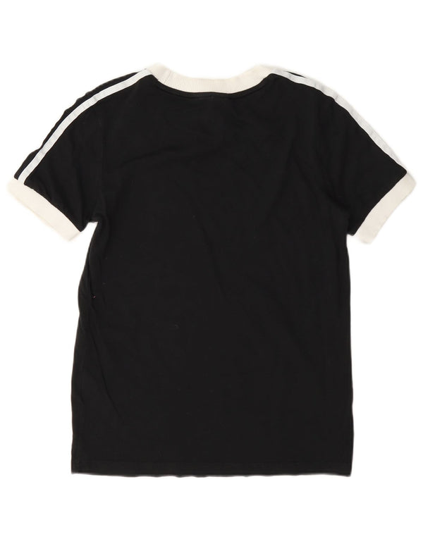 Adidas Dame Oversized T-Shirt Top UK 6 XS Sort Colourblock Bomuld