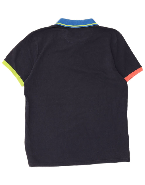 North Sails Mens Polo Shirt Large Navy Blue Colourblock Cotton