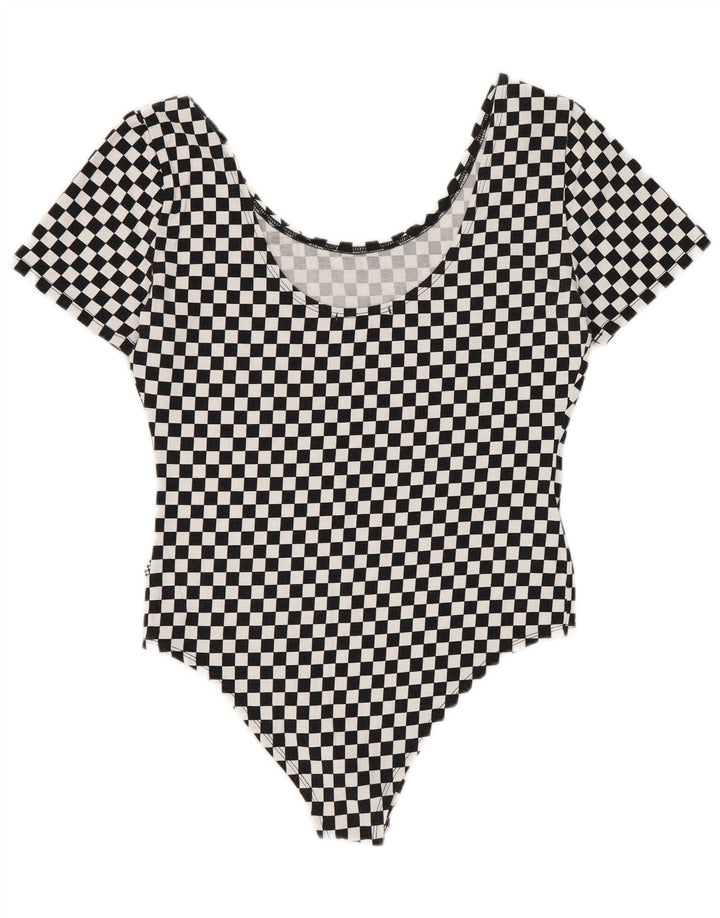 Vans Kvinders Grafisk Bodysuit UK 12 Medium Sort Geometrisk