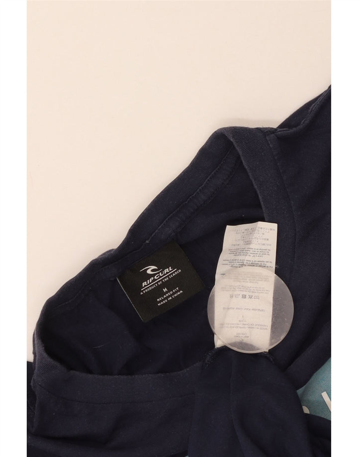 Rip Curl Herre Relaxed Fit Grafisk T-shirt Top Medium Marineblå Bomuld
