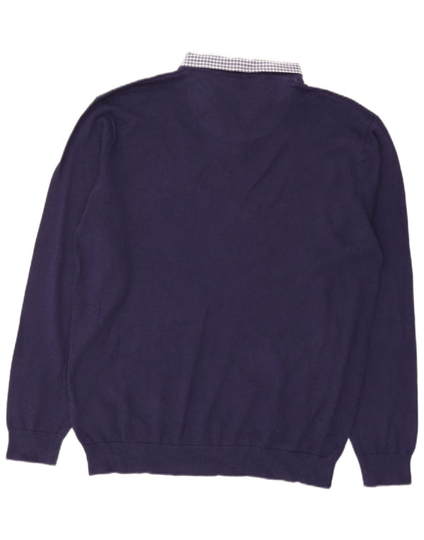 Pierre Cardin Herre V-hals sweater XL marineblå bomuld