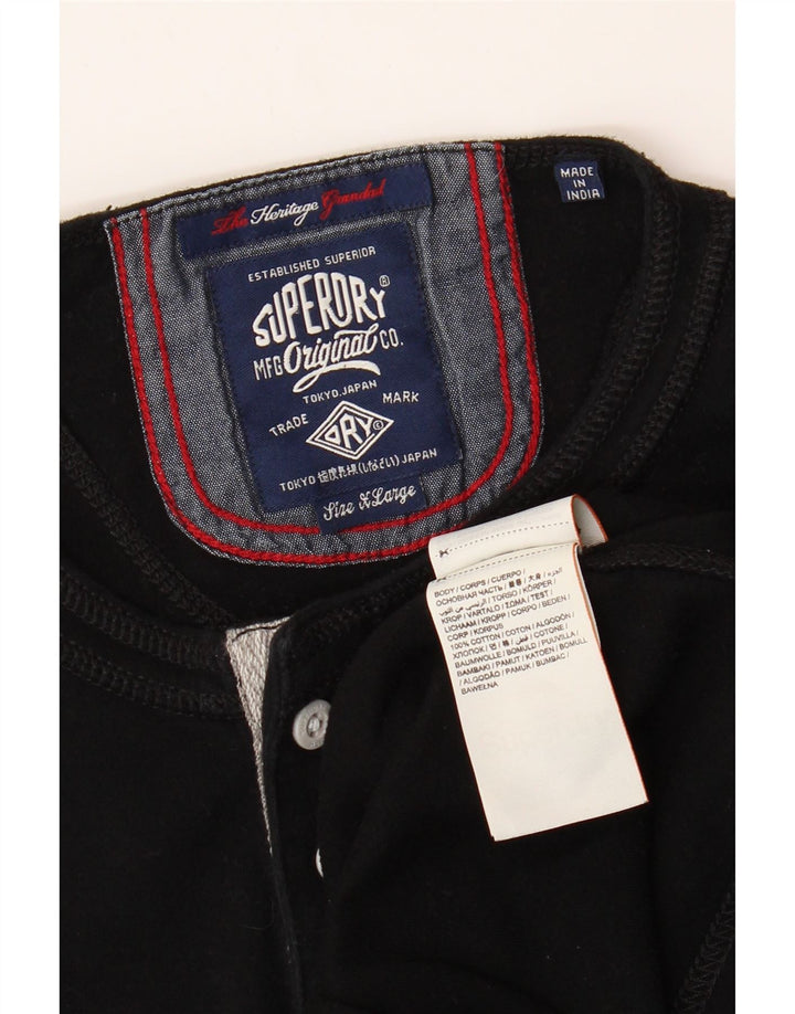 SUPERDRY Heritage Top Langærmet XL Sort Bomuld