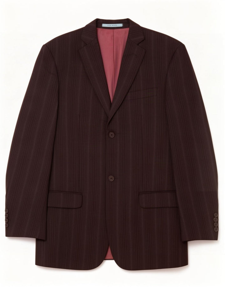 Ted Baker Herre 2 Button Blazer Jacket UK 38 Medium Sort Stribet Ny Uld