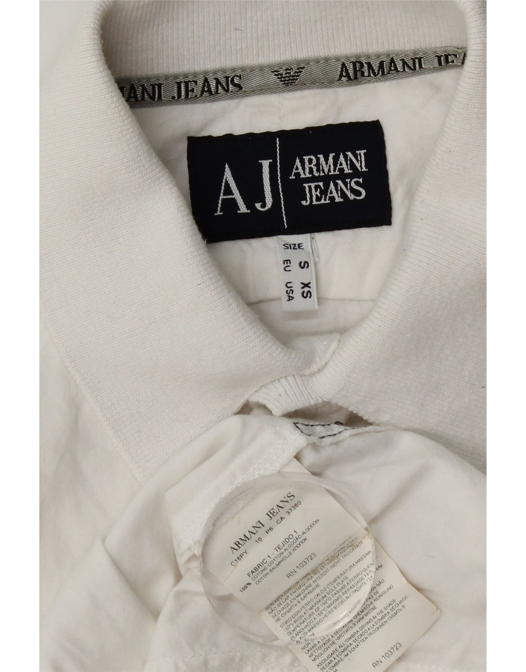 Armani Jeans Kortærmet Herreskjorte Lille hvid bomuld