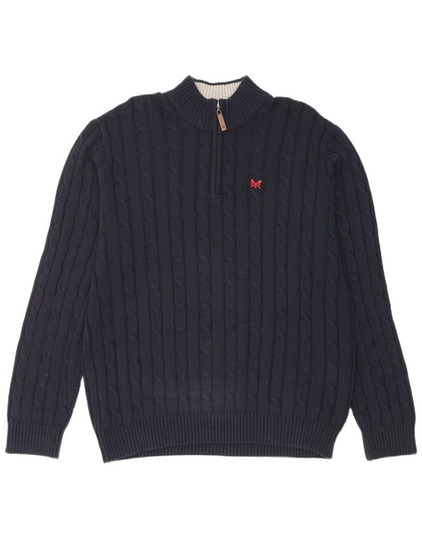Crew tøj Herre lynlås-hals sweater 2XL marineblå bomuld