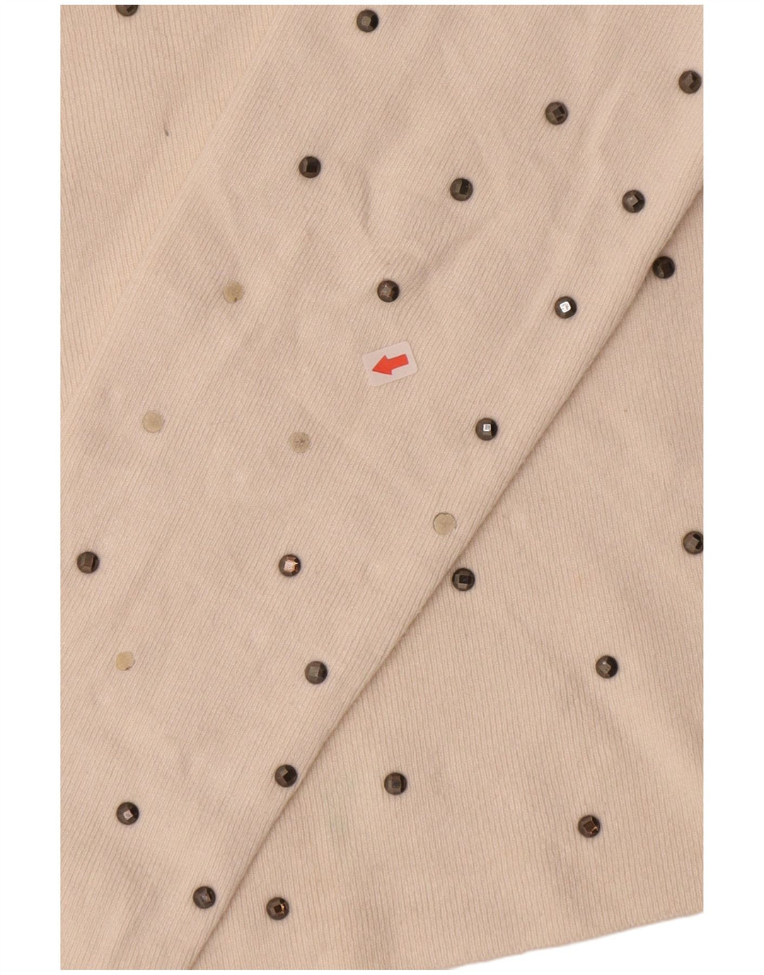 Zara Dame Top Langærmet UK 10 Small Off White Flecked Viscose