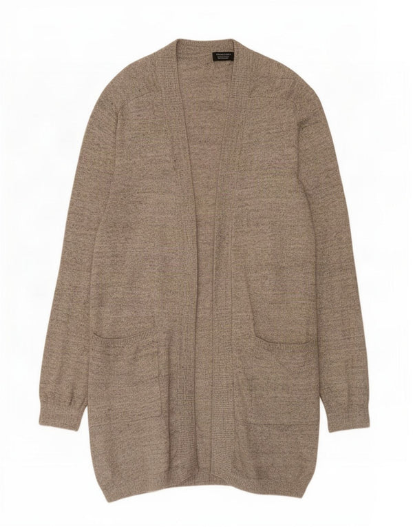 Zara Womens Longline Open Cardigan Sweater UK 10 Small Grey