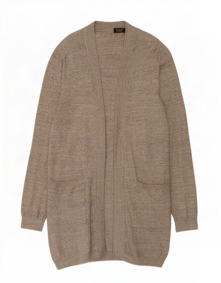 Zara Womens Longline Open Cardigan Sweater UK 10 Small Grey