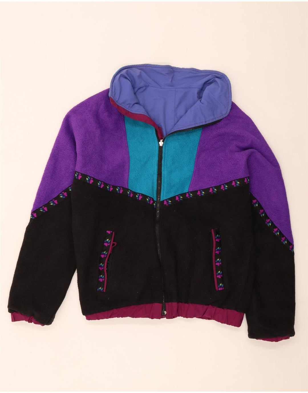 Jack Wolfskin Herre Fleecejakke UK 40 Stor flerfarvet Colourblock
