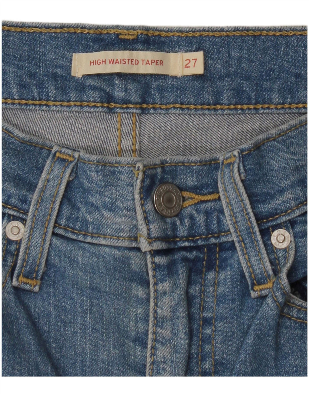 LEVI'S Womens High Waist Tapered Jeans W27 L26 Blue