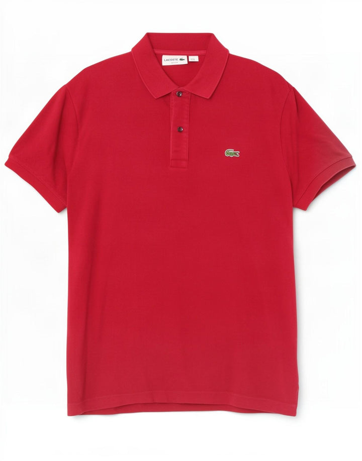 Lacoste Herre Slim Fit Polo Shirt Størrelse 4 Medium Rød Bomuld