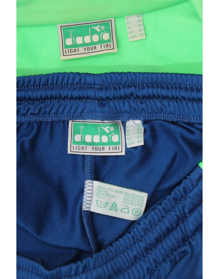 Diadora Herre grafisk hel træningsdragt UK 40 Medium Blue Colourblock Polyester