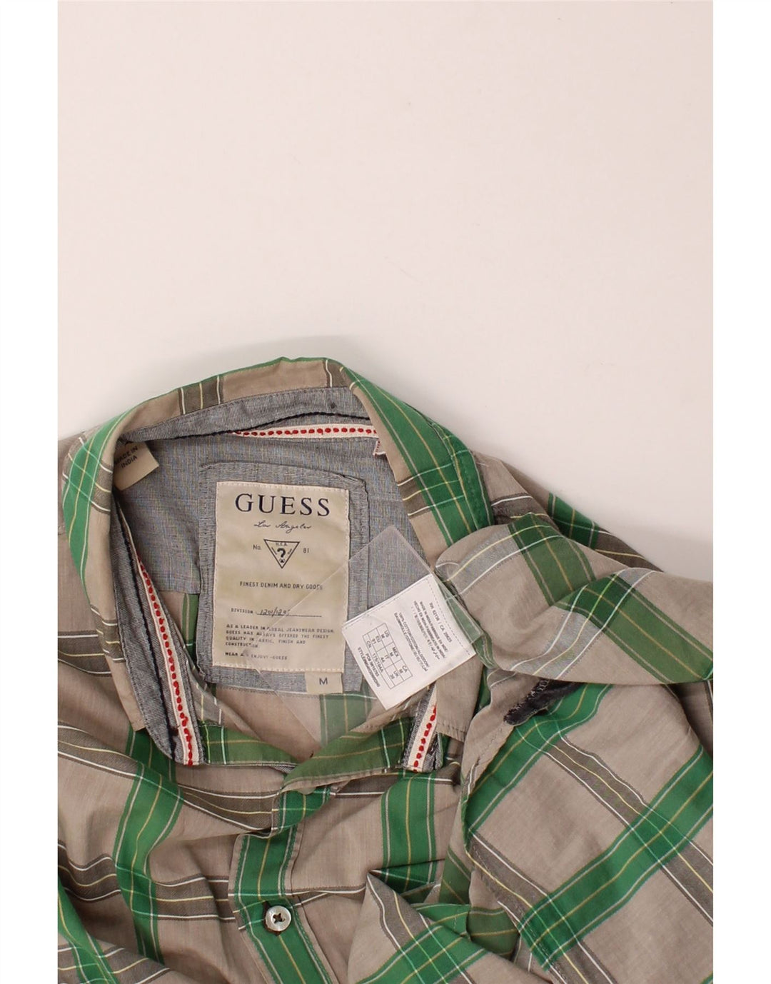GUESS Mens Shirt Medium Grey Check Cotton Vintage Guess and Second-Hand Guess from Messina Hembry 