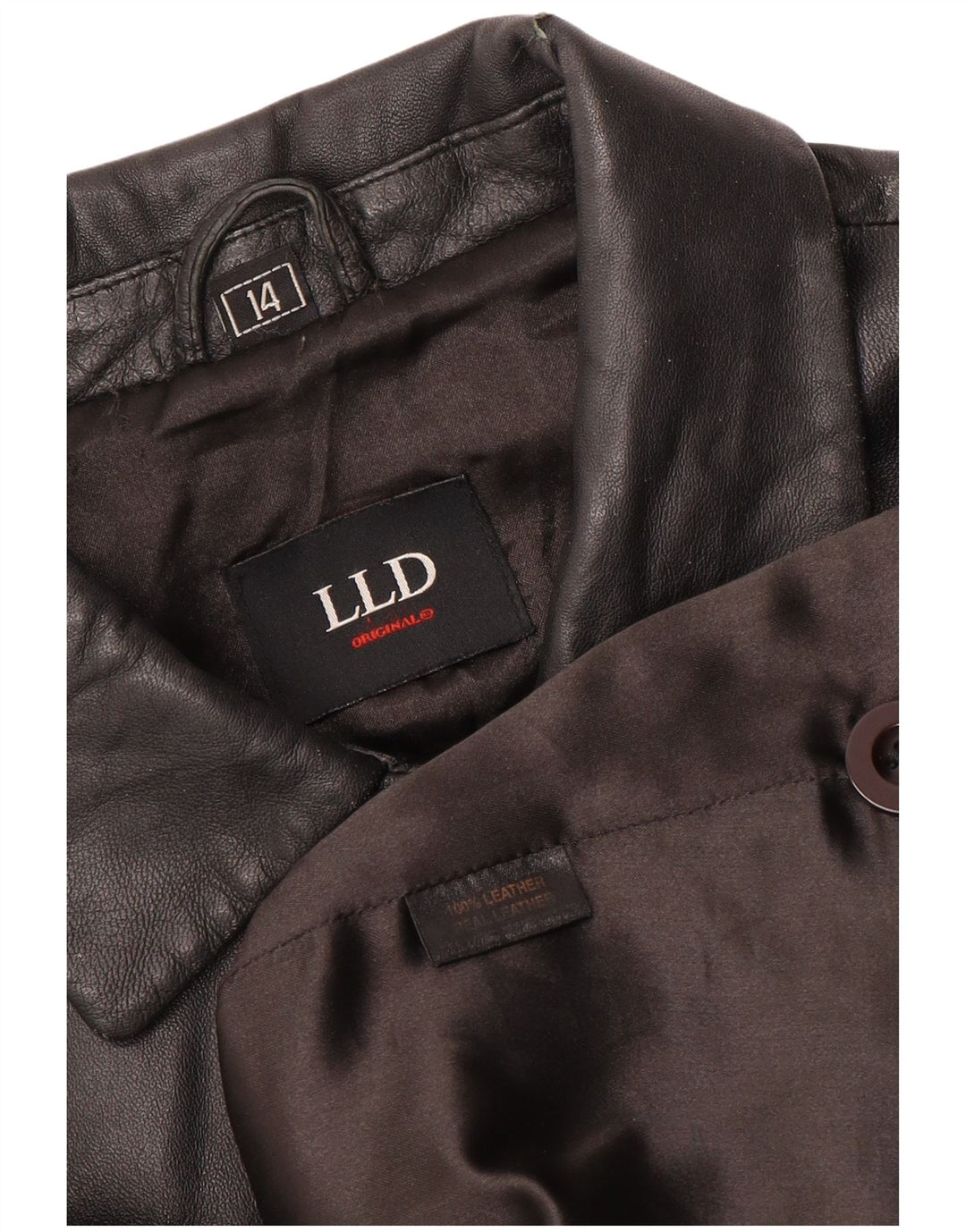 LLD Dame Læderjakke UK 14 Stor Sort Læder