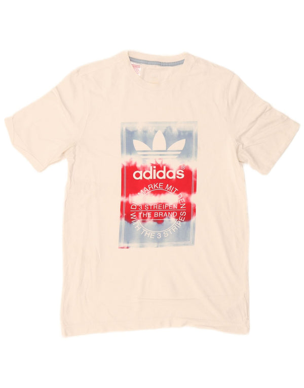 Adidas drenge grafisk t-shirt top 15-16 år hvid bomuld