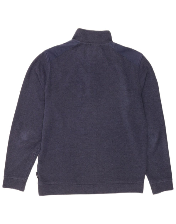 Ted Baker Herre Zip Neck Sweatshirt Jumper Størrelse 2 Small Navy Blue Polyester