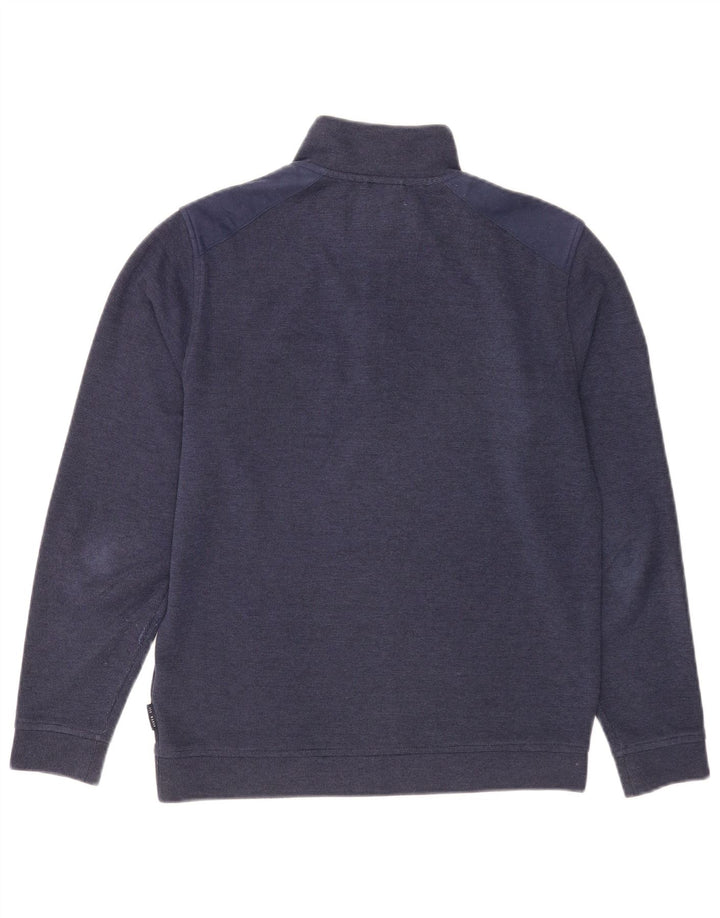 Ted Baker Herre Zip Neck Sweatshirt Jumper Størrelse 2 Small Navy Blue Polyester
