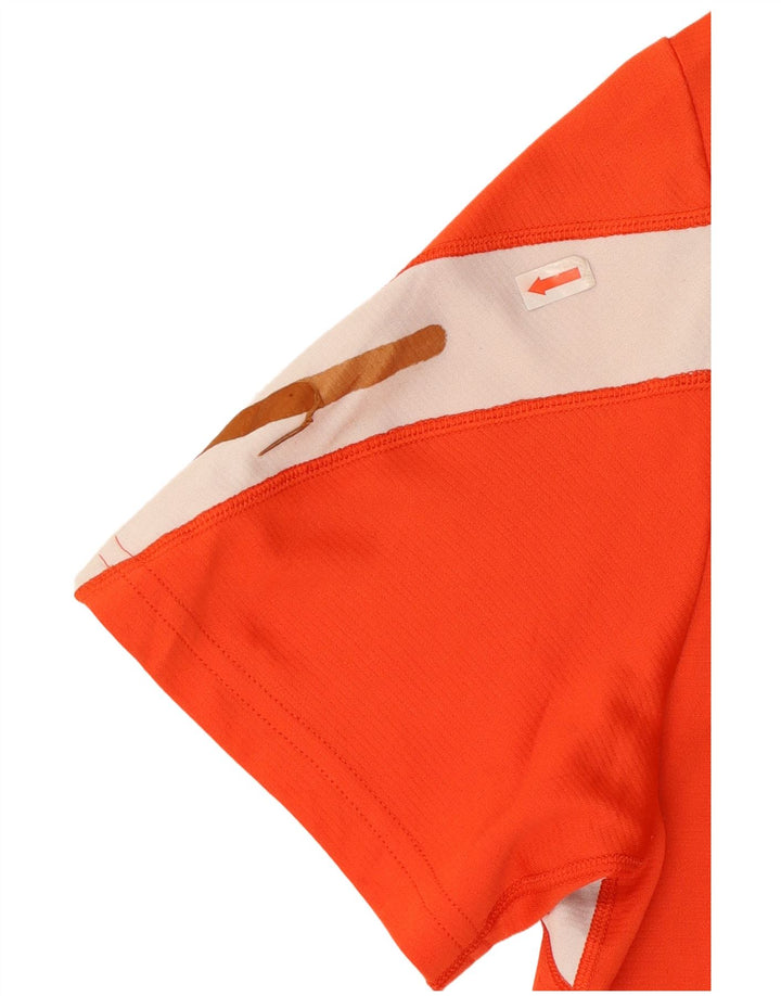 New Balance Herre T-Shirt Top Medium Orange Colourblock Polyester