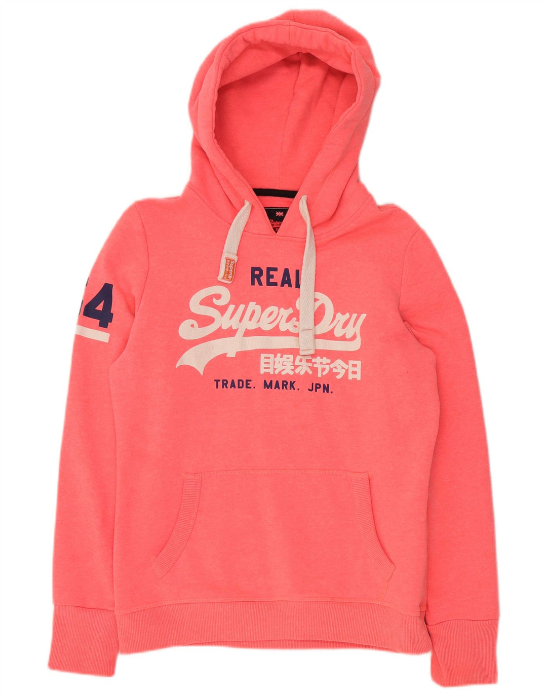 SUPERDRY Grafisk hættetrøje til kvinder UK 16 Large Pink Bomuld