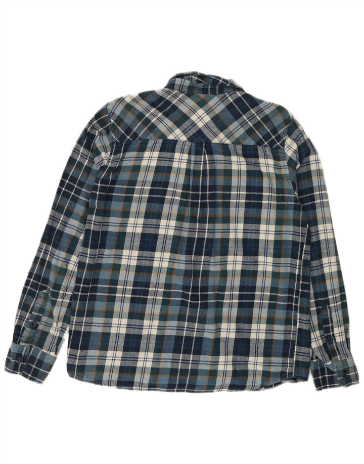 MOUNTAIN WAREHOUSE Herre flannelskjorte Stor blå ternet bomuld