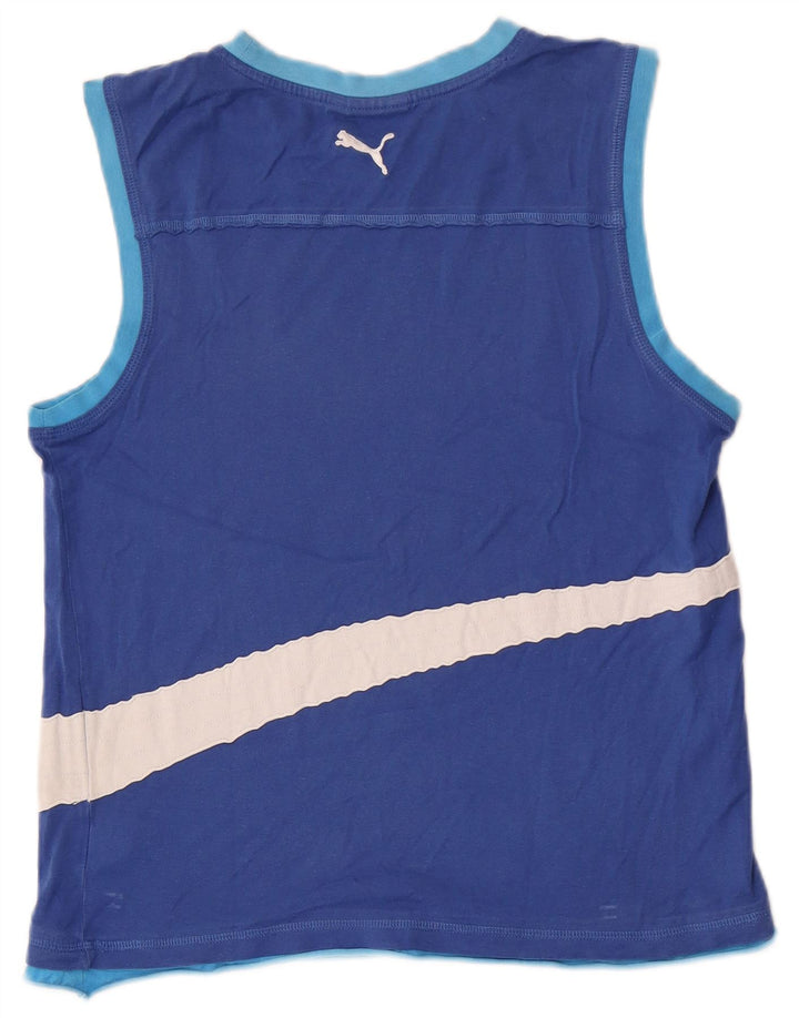 Puma Herre Grafisk Vest Top Medium Blue Colourblock Bomuld