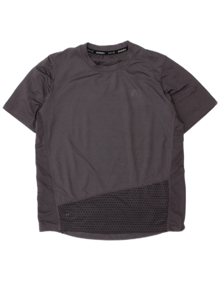 Russell Athletic Boys Dri-Power T-Shirt Top 7-8 år Medium Grey Polyester