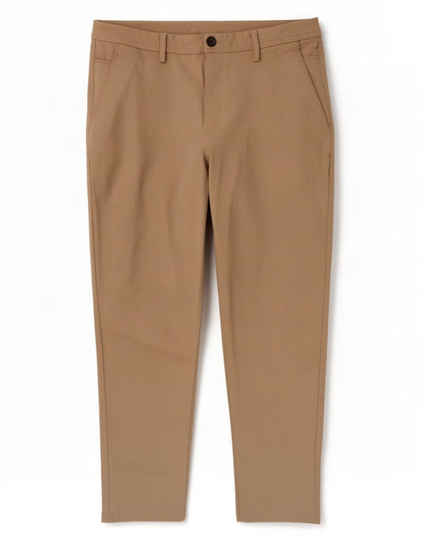 Zara Herre Slim Chino Bukser EU 44 Large W34 L26 Beige Viscose