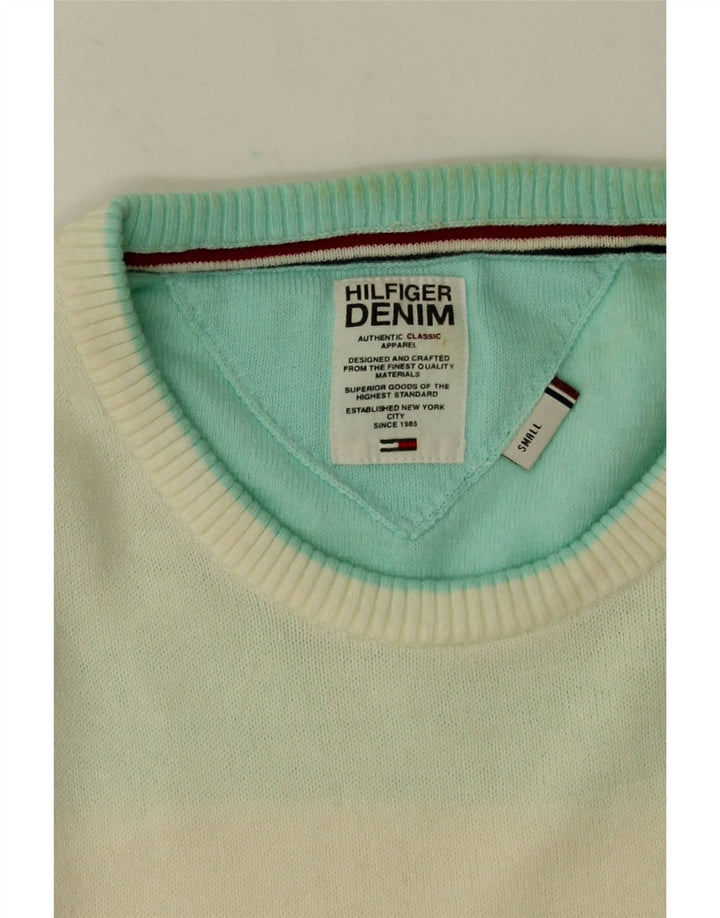 Tommy Hilfiger Herre sweater med rund hals, lille off-hvid bomuld