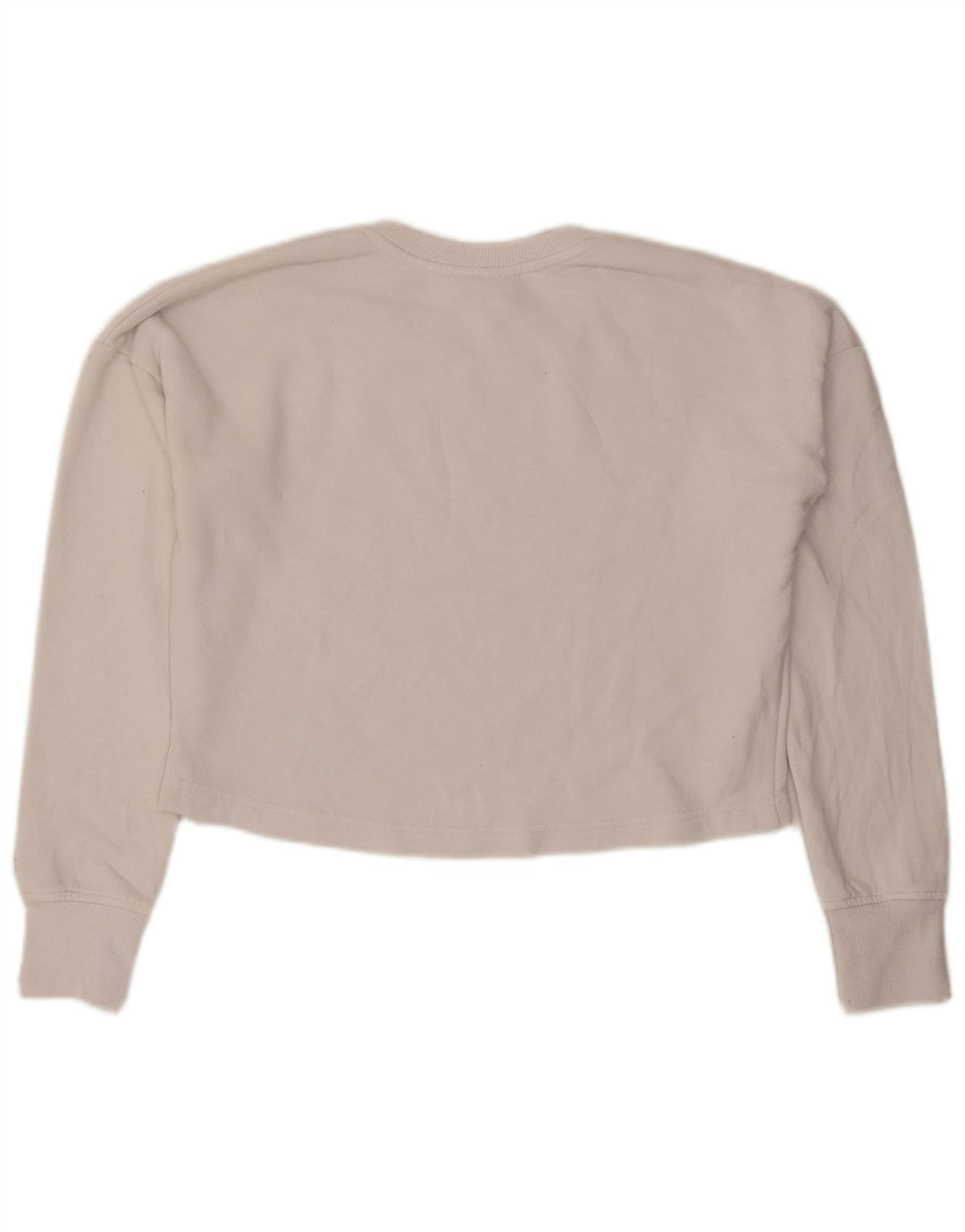 Champion Womens Oversized Crop Graphic Sweatshirt Jumper UK 10 Small White