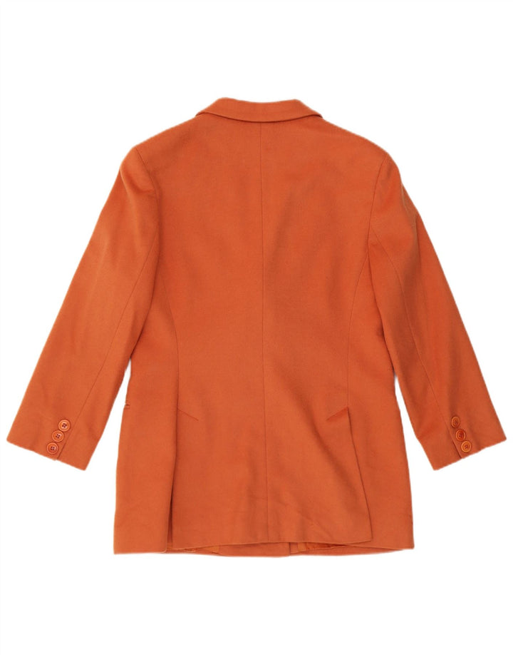 TRUSSARDI Womens 3/4 Sleeve Blazer Jacket UK 12 Medium Orange