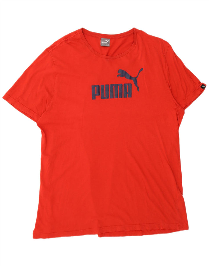 Puma Herre Grafisk T-Shirt Top XL Rød Bomuld