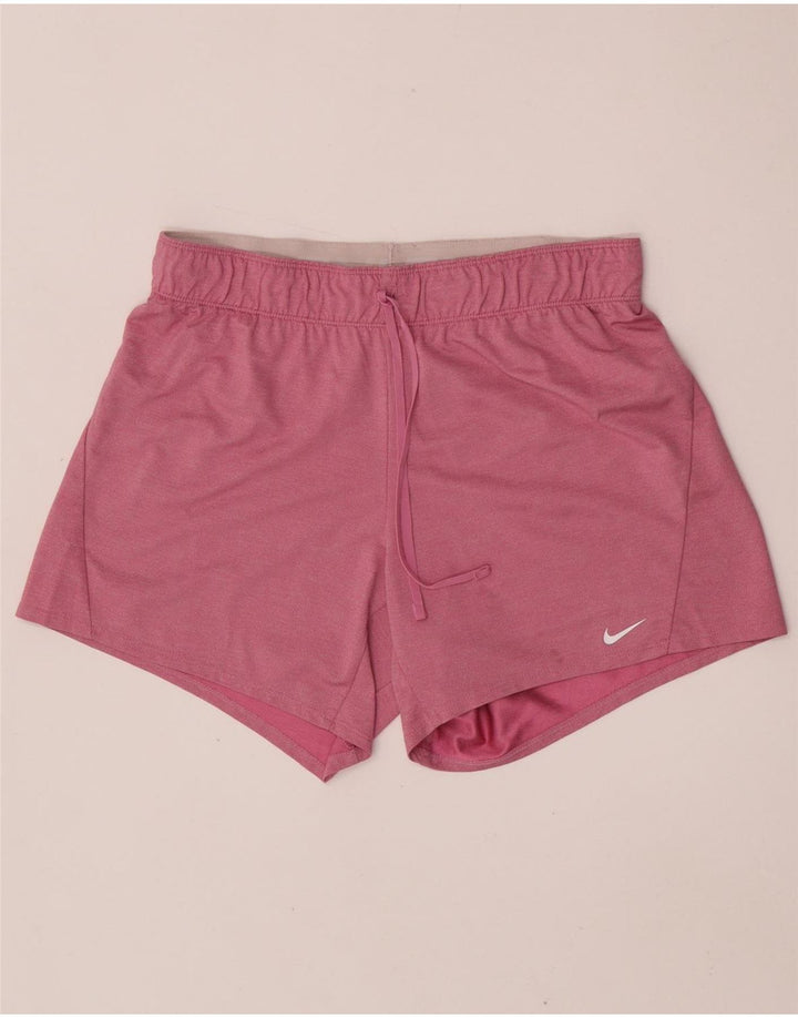 Nike Dame Dri Fit sportsshorts UK 14 Medium Pink Polyester