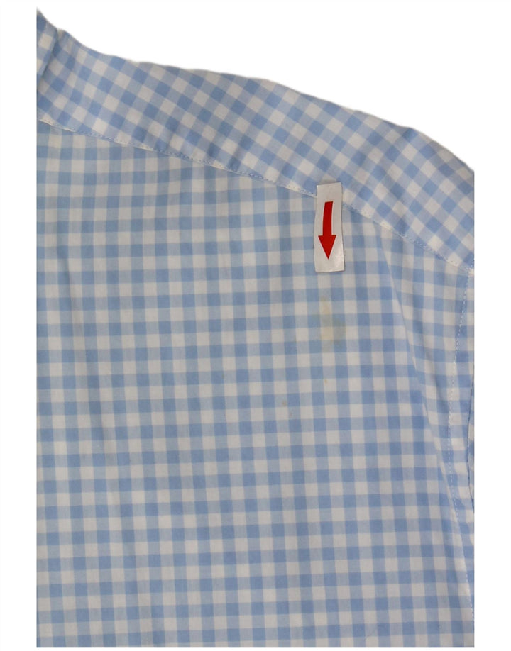 Gant Herre Regular Fit Skjorte Størrelse 45/46 18 2XL Blå Gingham Bomuld