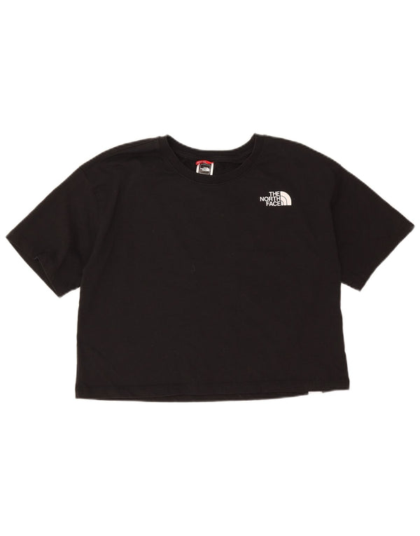The North Face Womens Crop Oversized T-shirt Top UK 10 Small Black Bomuld
